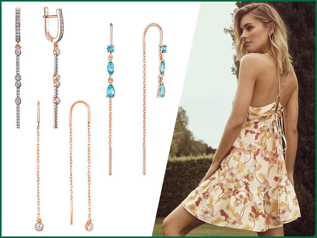 Золоті сережки-протяжки