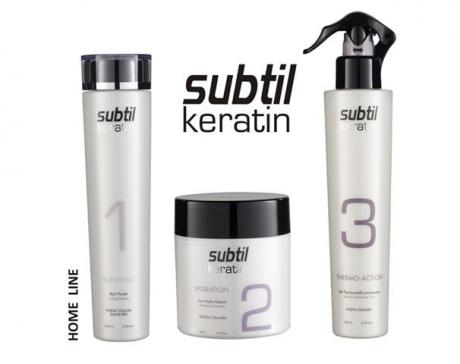 Ducastel Subtil Keratin - кератинирование для домашнего ухода. Безсульфатный шампунь для волос, маска с кератином, термозащитное молочко с кератином для волос.