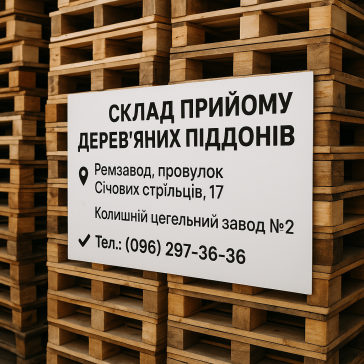 Склад прийому піддонів знаходиться на Ремзаводі. Провулок Січових стрільців, 17 