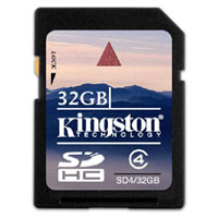 Флэш карта Kingston class 4 (SD4/32GB) SDHC, 32 Гбайт