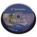 Диск DVD + R Verbatim 4.7Gb 16X CakeBox 10шт LightScribe (43576)