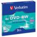 Диск DVD-RW Verbatim 4.7Gb 4x Slim Case 3шт Matte Silver (43635)