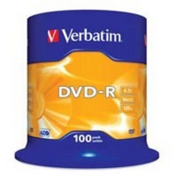 Диск DVD-R Verbatim 4.7Gb 16X Cake box 100шт (43549)