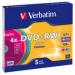 Диск DVD + RW Verbatim 4.7 Gb 4x SlimCase 5шт Color (43297)